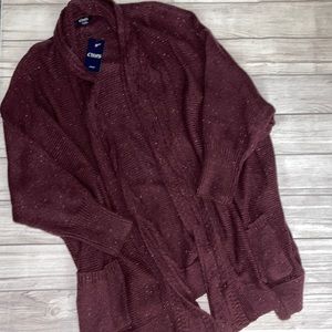 Chaps Open Front Cardigan